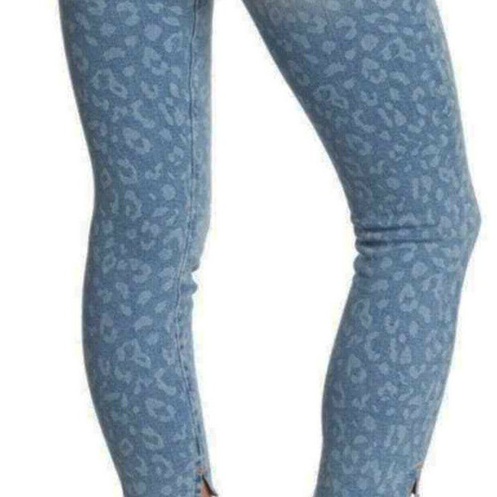 BLACK ORCHID Miranda High Rise Skinny JEANS 29 Step Hem Leopard Blue Denim NEW - Picture 5 of 10
